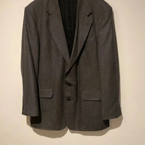 Fenzia mens sports coat/blazer charcoal gray blend size 44L silk/wool